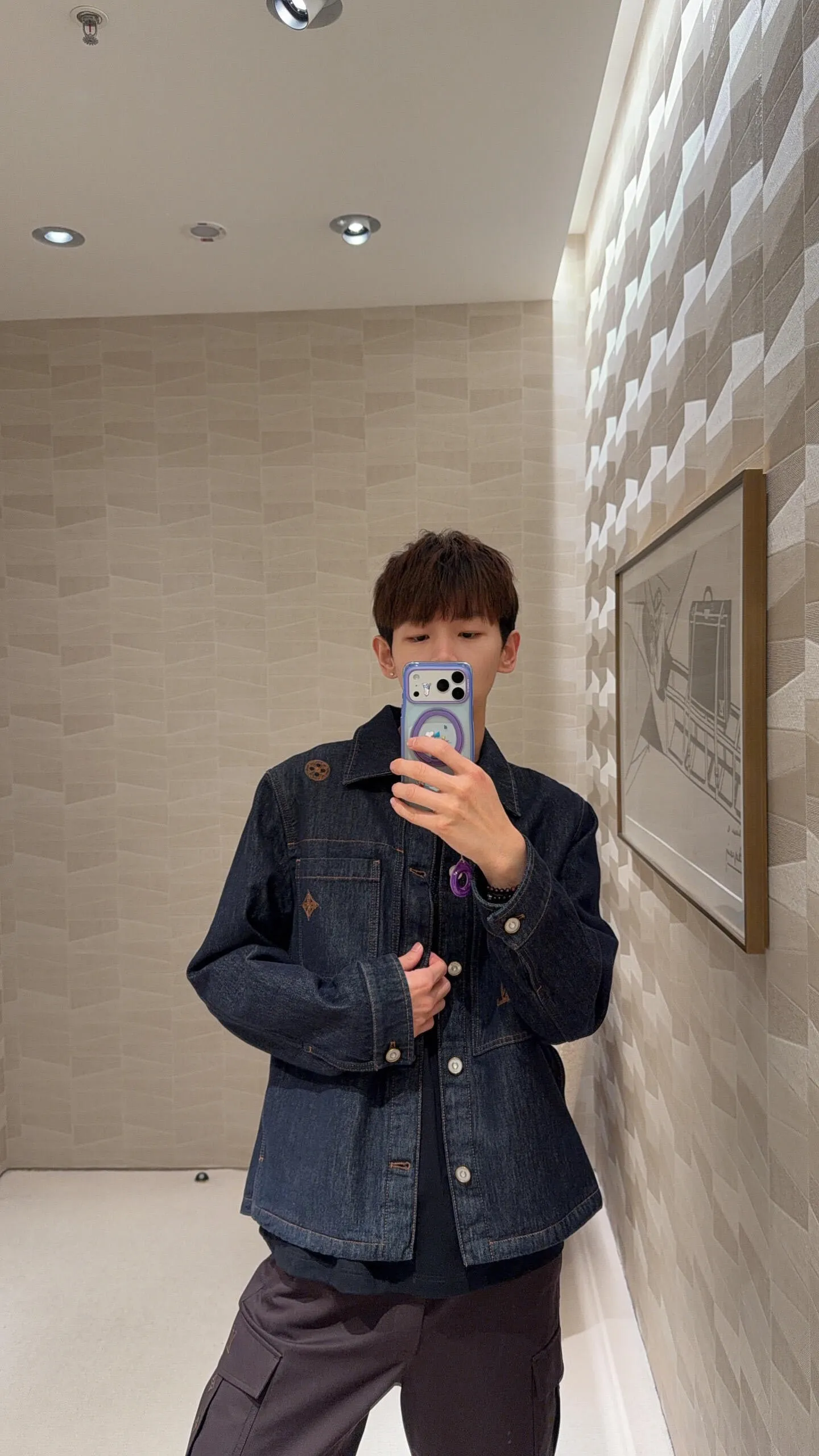 Louis Vuitton/Louis Vuitton embroidered logo denim jacket
